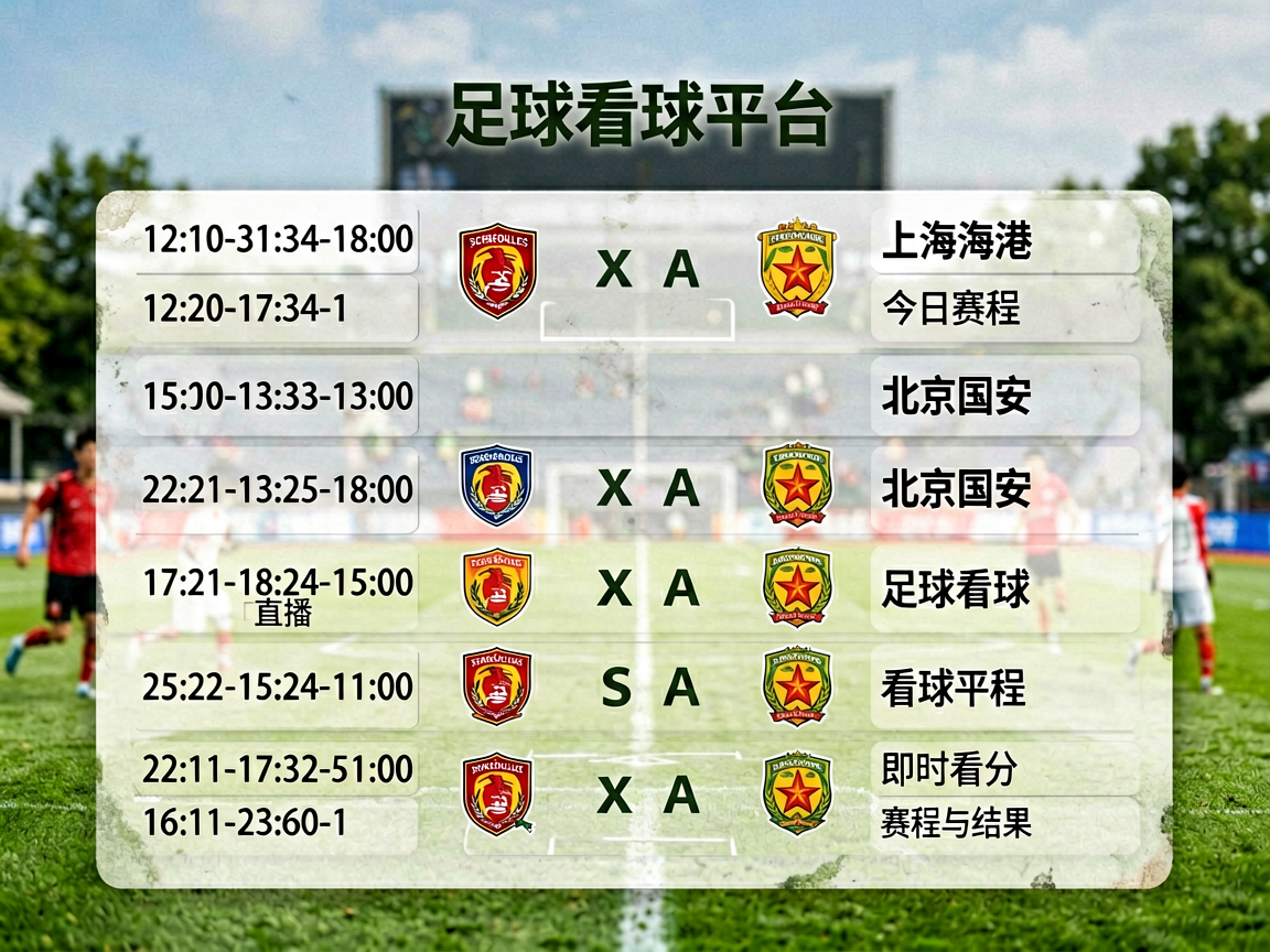 足球赛程表，显示多场比赛时间和对阵双方